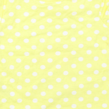 George Girls Yellow Polka Dot  Basic T-Shirt Size 0-3 Months
