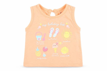 Front view of Early Days girls’ orange basic t-shirt, size 0-3, months