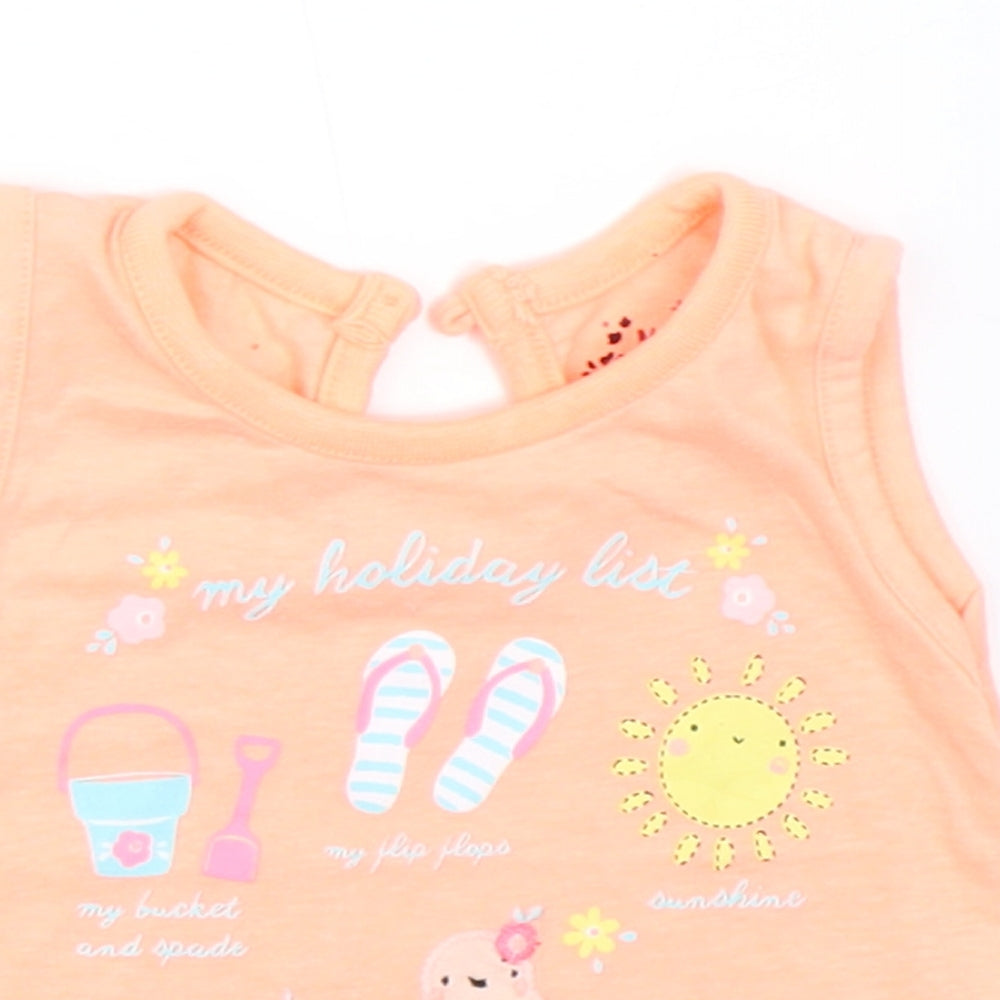 Earlydays Girls Orange   Basic T-Shirt Size 0-3 Months