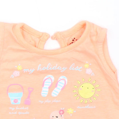 Earlydays Girls Orange   Basic T-Shirt Size 0-3 Months