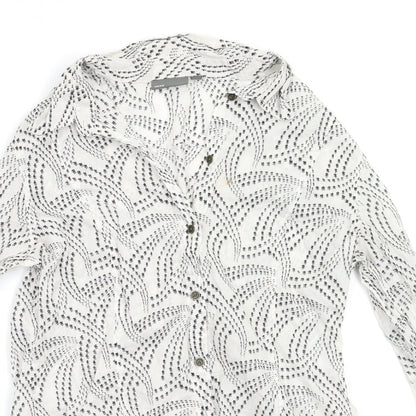 Mexx Womens White Geometric  Basic Button-Up