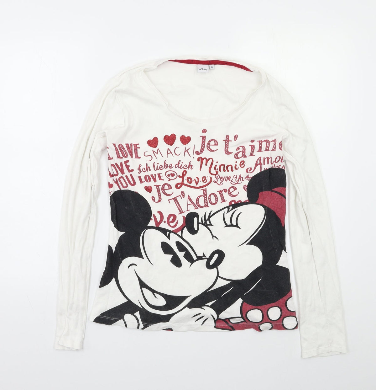 Disney Womens White    Pyjama Top Size M  - Mickey