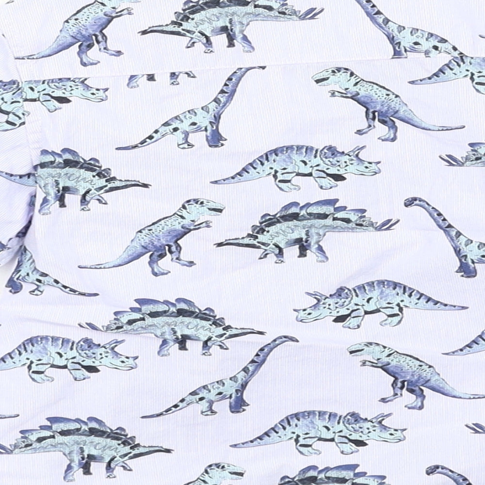Brand and care label for Next Baby Blue Geometric Basic Button-Up, size 12, Months - Dinosaur