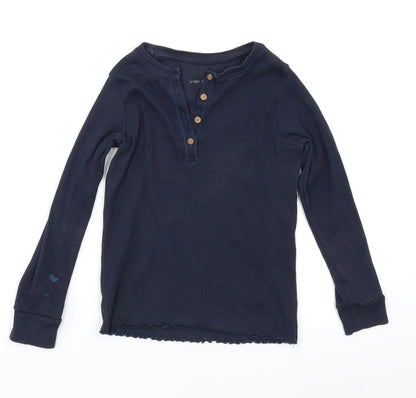 Additional front view of Next girls’ blue basic blouse, size 7, years