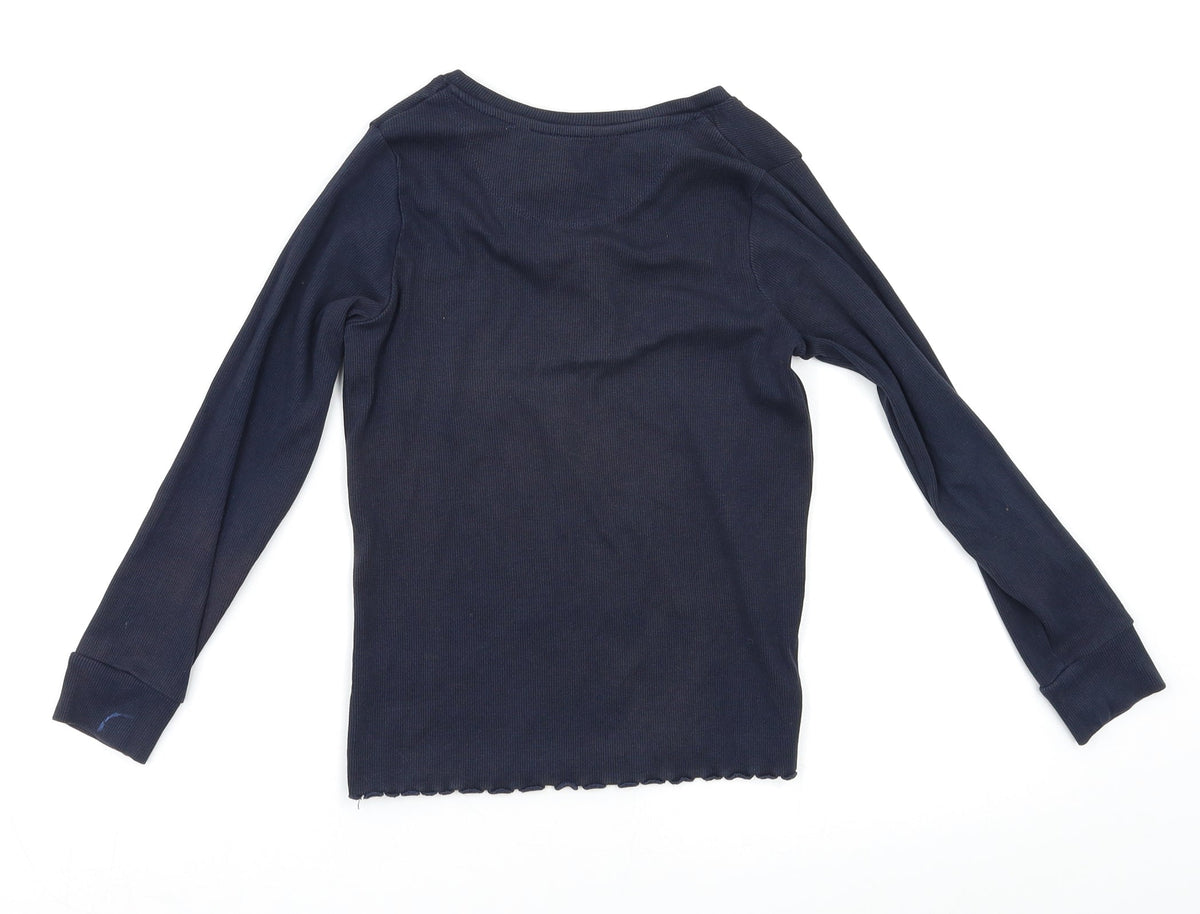 Back view of Next girls’ blue basic blouse, size 7, years