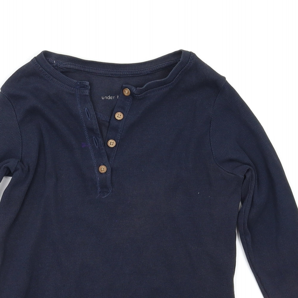 Close-up detail of Next girls’ blue basic blouse, size 7, years