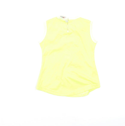 Preworn Girls Yellow Floral  Basic Blouse Size 2-3 Years