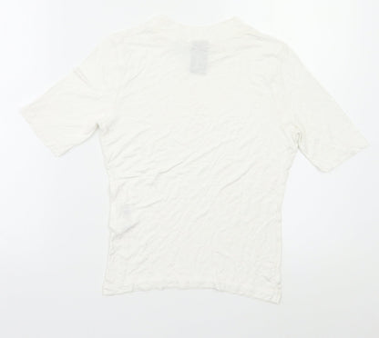 Womens UK Size 12 COLLUSION White Basic Polo