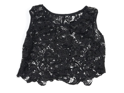 Womens UK Size S Preworn Black Cropped Tank