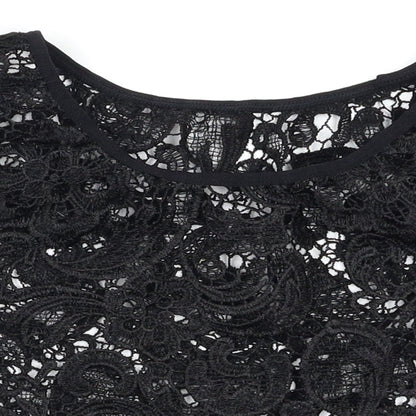 Womens UK Size S Preworn Black Cropped Tank