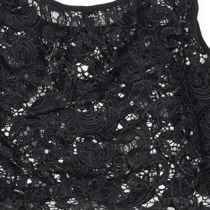 Womens UK Size S Preworn Black Cropped Tank