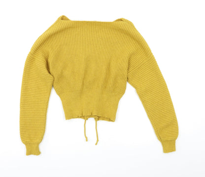 Candy Couture Womens Yellow   Henley Jumper Size S
