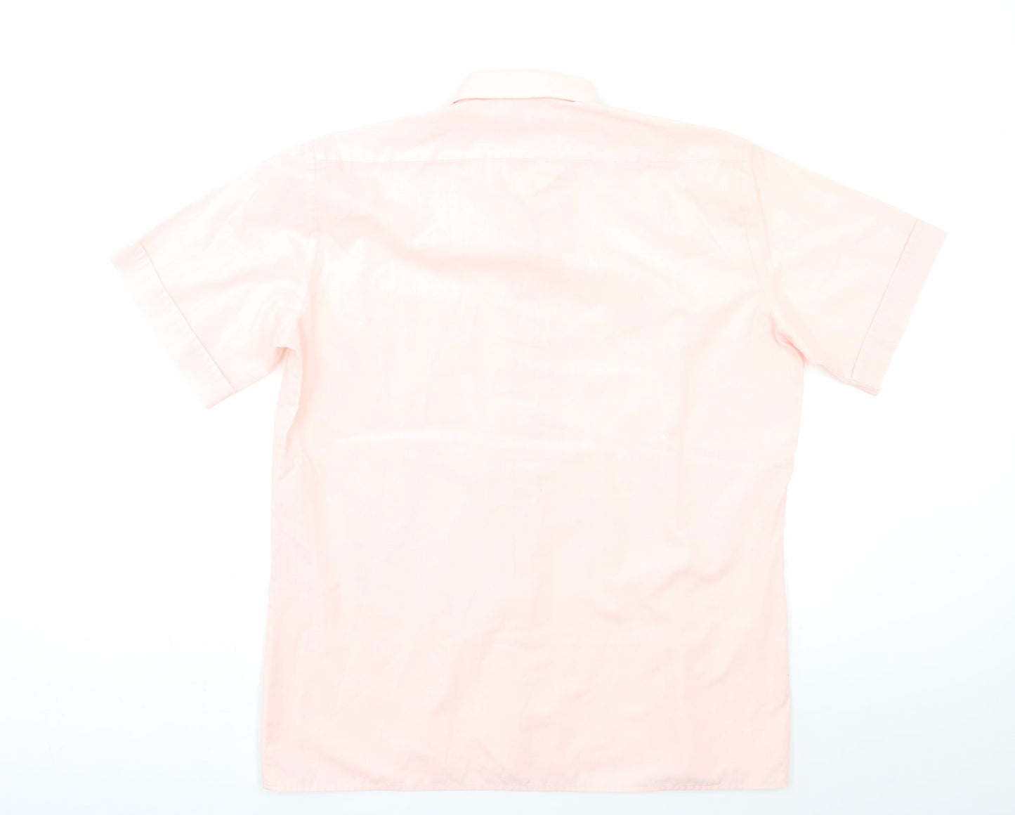 Mens UK Size L David Latimer Pink  Button-Up Short Sleeve Casual Shirt
