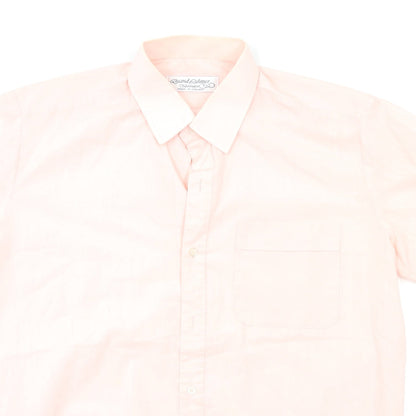 Mens UK Size L David Latimer Pink  Button-Up Short Sleeve Casual Shirt