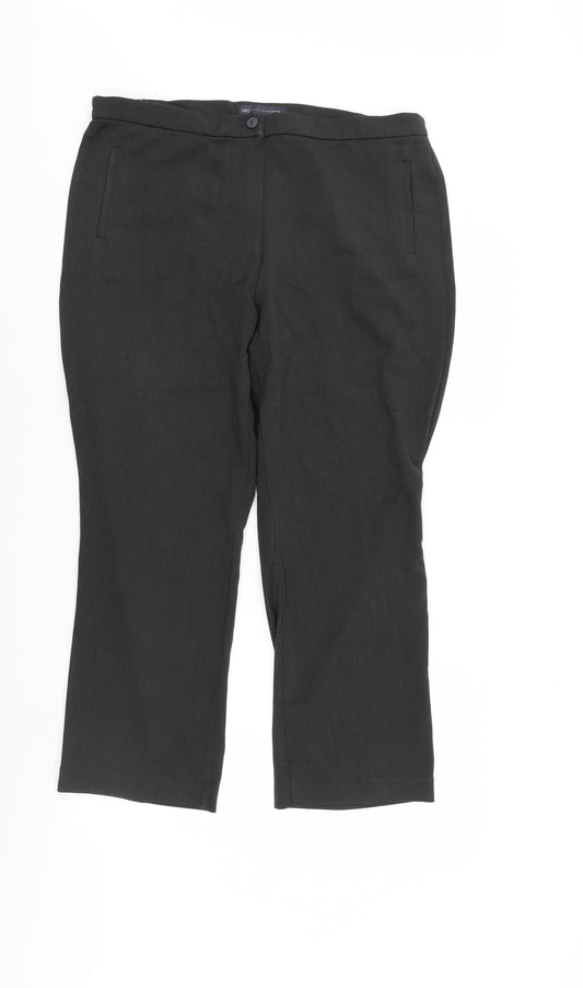 M&S Womens Grey   Trousers  Size 16 L26 in