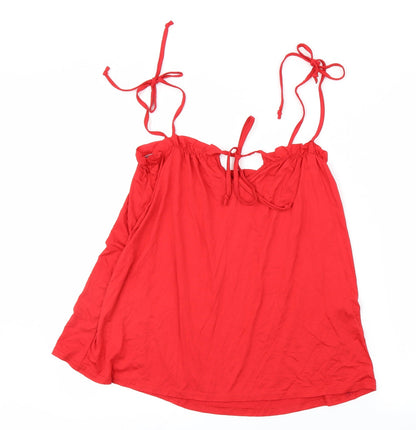 Boohoo Womens Red   Basic Blouse Size 8