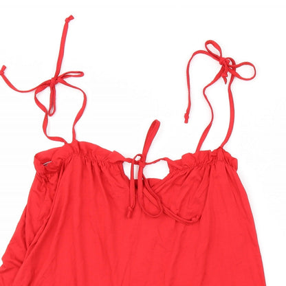 Boohoo Womens Red   Basic Blouse Size 8