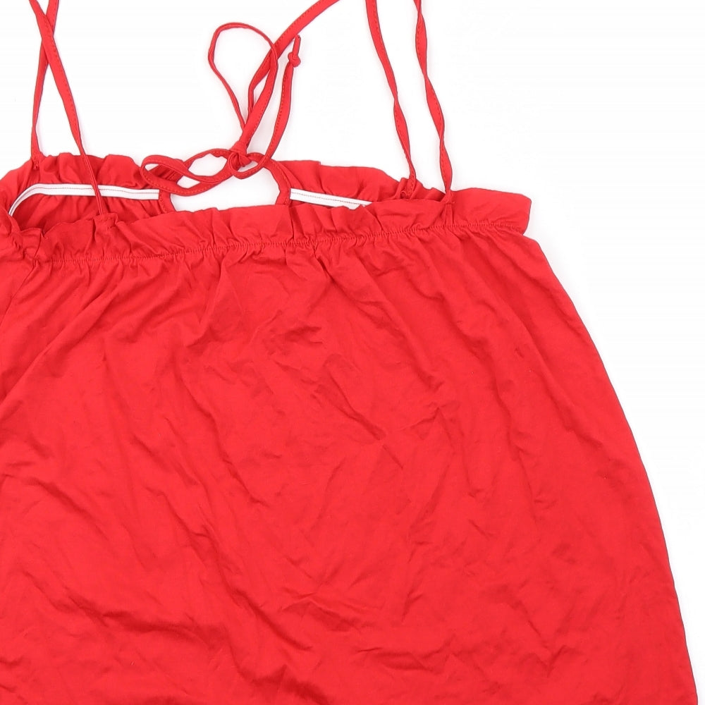 Boohoo Womens Red   Basic Blouse Size 8