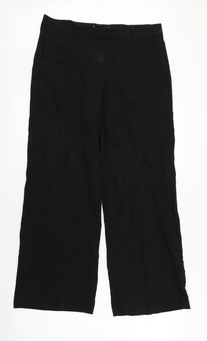 Womens UK Size 12 Preworn Regular Fit  Black Trousers