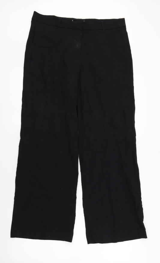 Womens UK Size 12 Preworn Regular Fit  Black Trousers