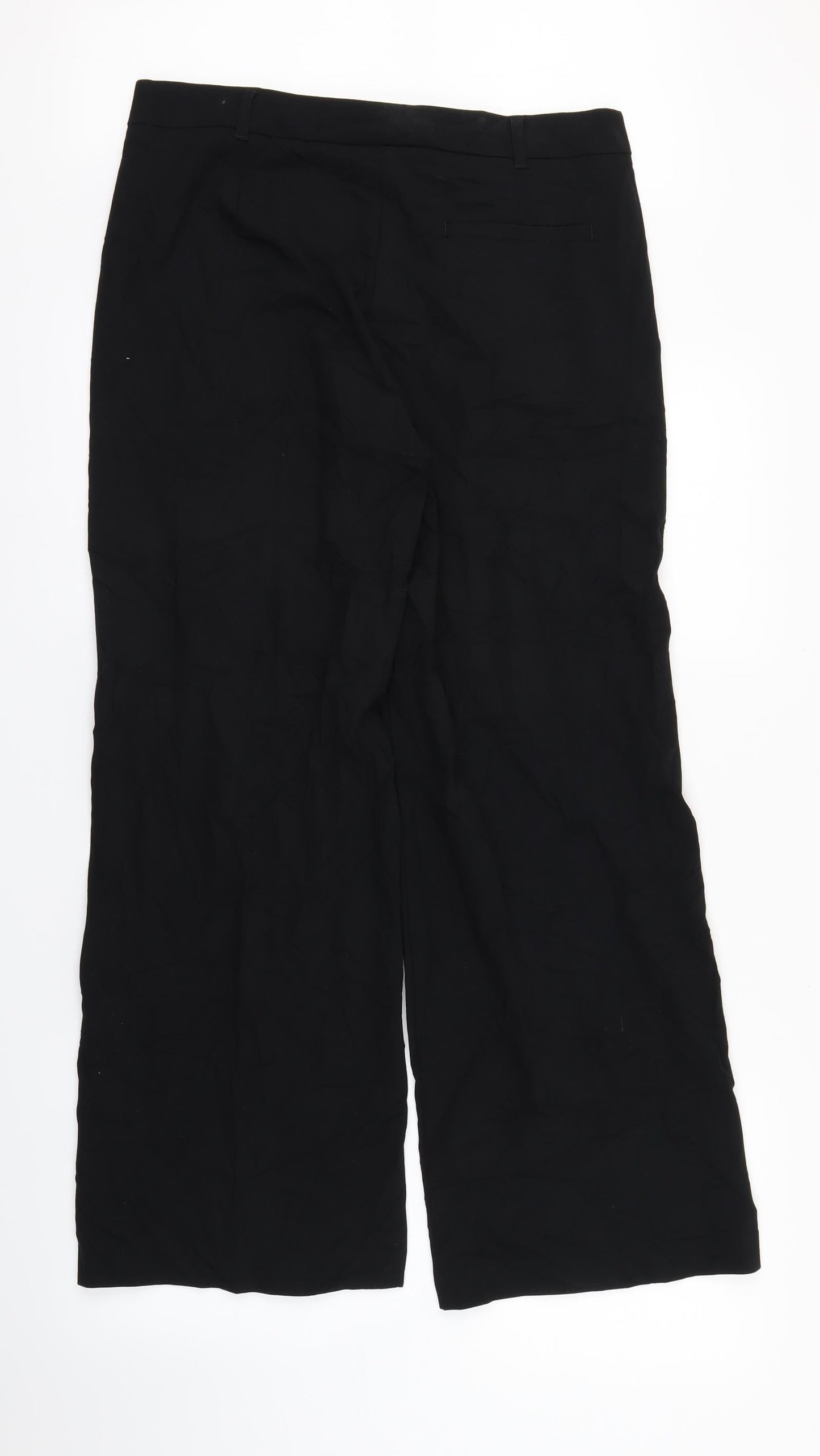 Womens UK Size 12 Preworn Regular Fit  Black Trousers