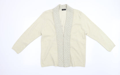 Classic Womens Beige   Cardigan Jumper Size L