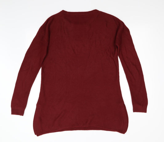 TU Womens Orange  Knit Pullover Jumper Size 10