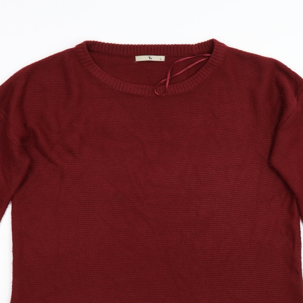 TU Womens Orange  Knit Pullover Jumper Size 10