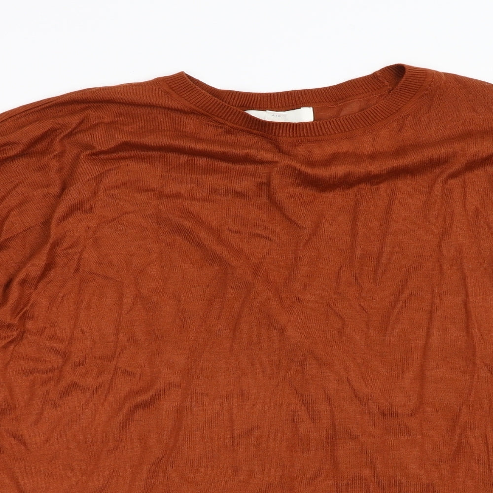 H&M Mens Orange  Knit Pullover Jumper Size S