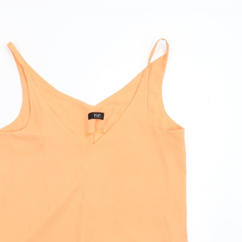 F&F Womens Orange   Basic Tank Size 8