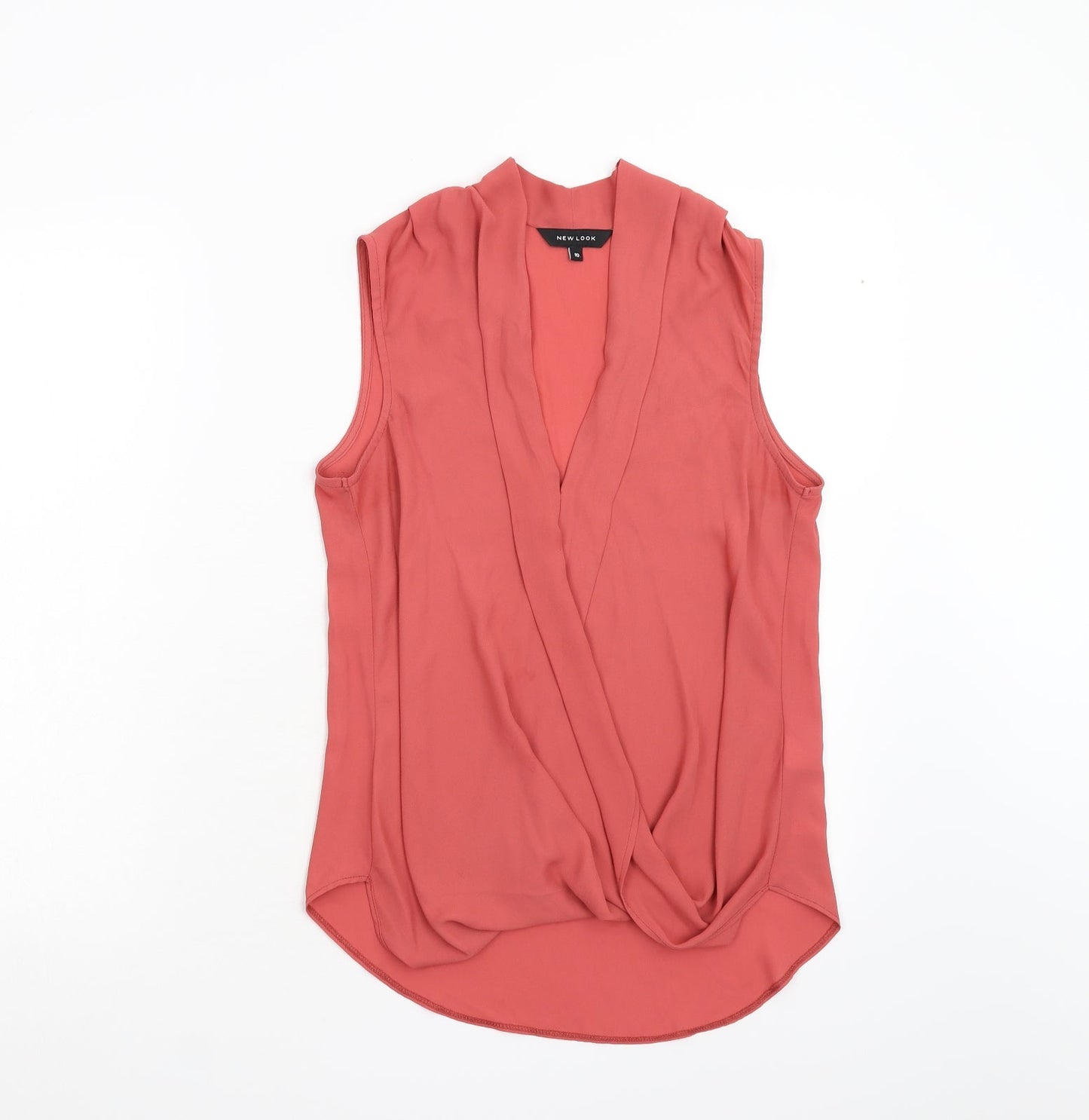 Womens UK Size 10 New Look Pink Basic Blouse