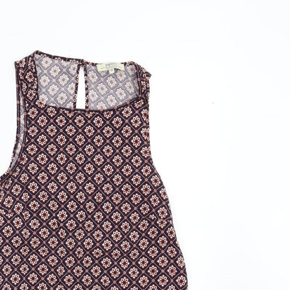 Papaya Womens Blue Geometric  Basic Blouse Size 10