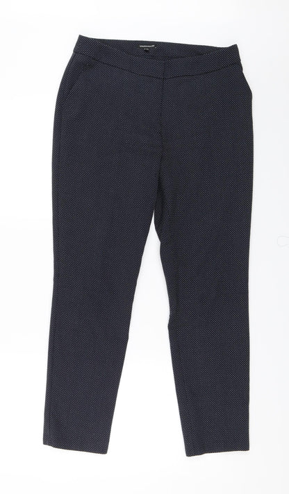 Warehouse Womens Blue Polka Dot  Chino Trousers Size 10 L26 in