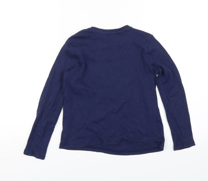 George Boys Blue   Basic T-Shirt Size 7-8 Years  - Always nice never naughty