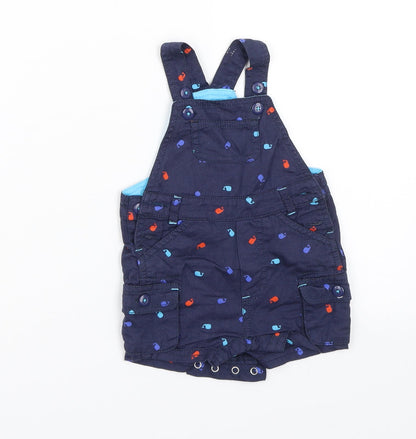 Mini Club Baby Blue   Dungaree One-Piece Size 0-3 Months  - Whales