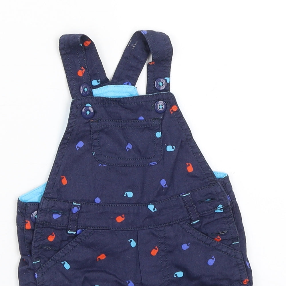 Mini Club Baby Blue   Dungaree One-Piece Size 0-3 Months  - Whales