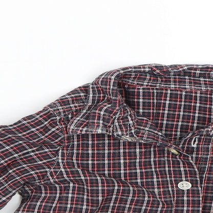 Close-up detail of George Baby Black Plaid Basic Button-Up, size 6-9, Months