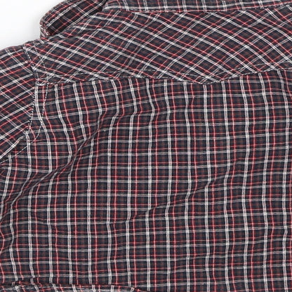 Brand and care label for George Baby Black Plaid Basic Button-Up, size 6-9, Months