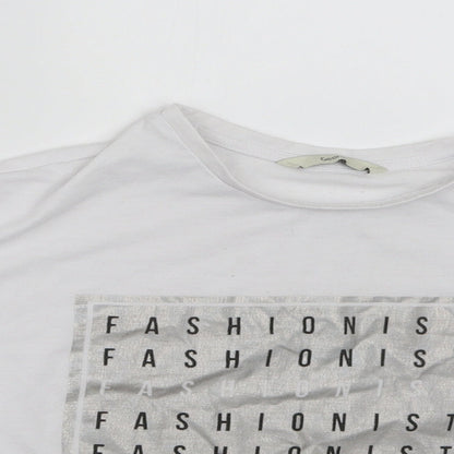 George Girls White   Basic T-Shirt Size 8-9 Years  - Fashionista