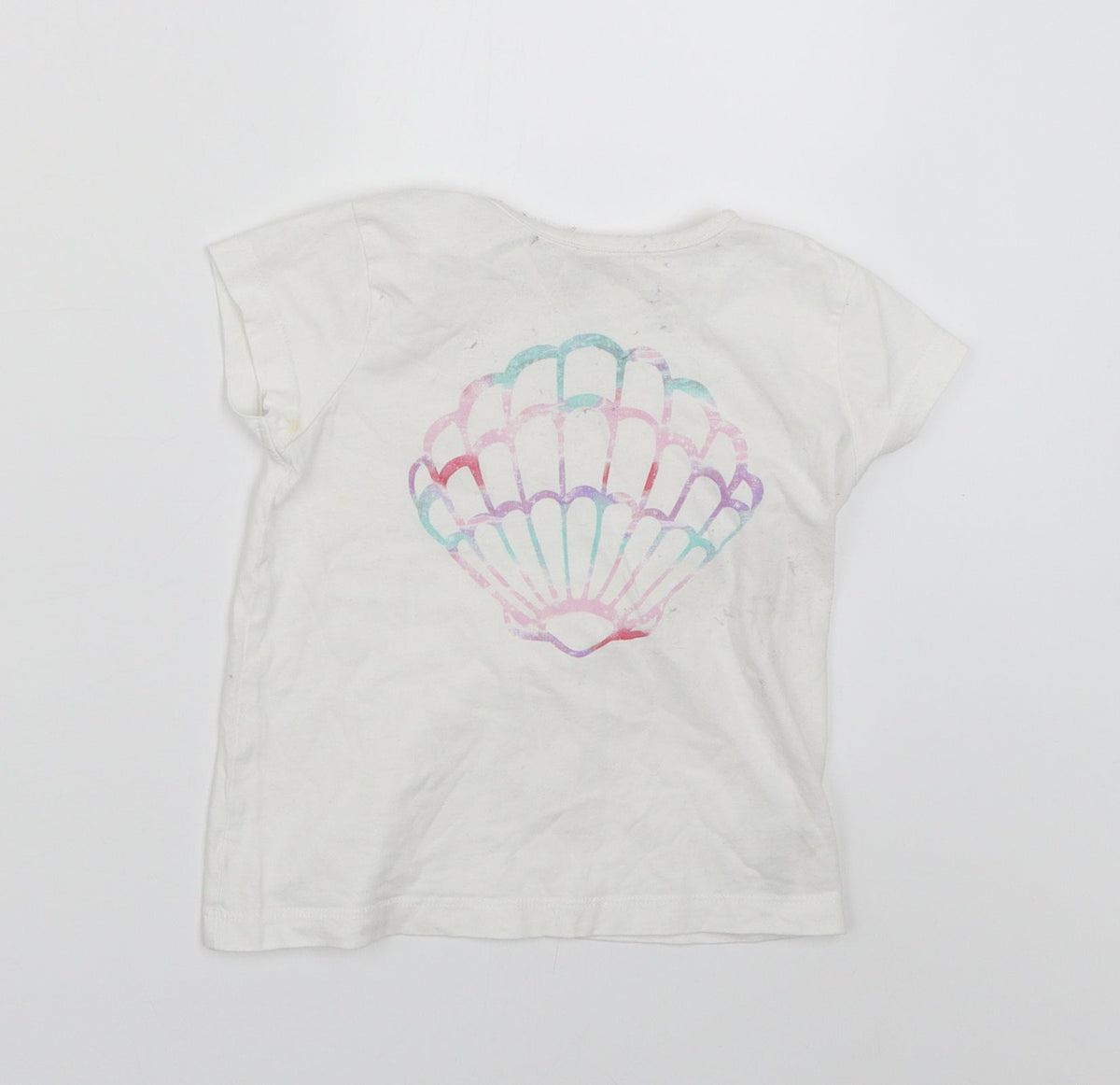 Additional front view of Primark girls’ white basic t-shirt, size 3-4, years - seashell
