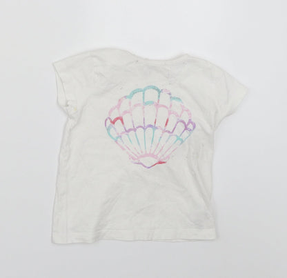 Additional front view of Primark girls’ white basic t-shirt, size 3-4, years - seashell