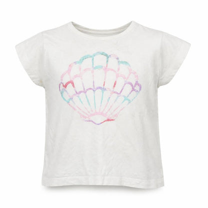 Front view of Primark girls’ white basic t-shirt, size 3-4, years - seashell