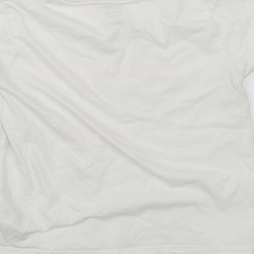 Brand and care label for Primark girls’ white basic t-shirt, size 3-4, years - seashell
