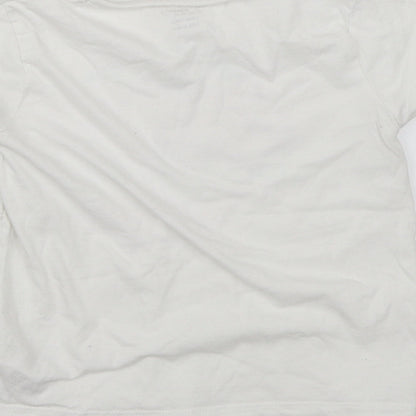 Brand and care label for Primark girls’ white basic t-shirt, size 3-4, years - seashell