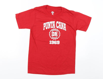 Punta Cana Womens Red   Basic T-Shirt Size 12