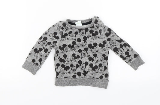 Disney Baby Grey   Pullover Jumper Size 3-6 Months  - Mickey Mouse