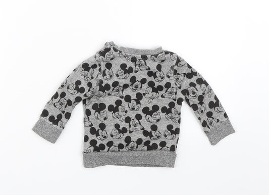 Disney Baby Grey   Pullover Jumper Size 3-6 Months  - Mickey Mouse