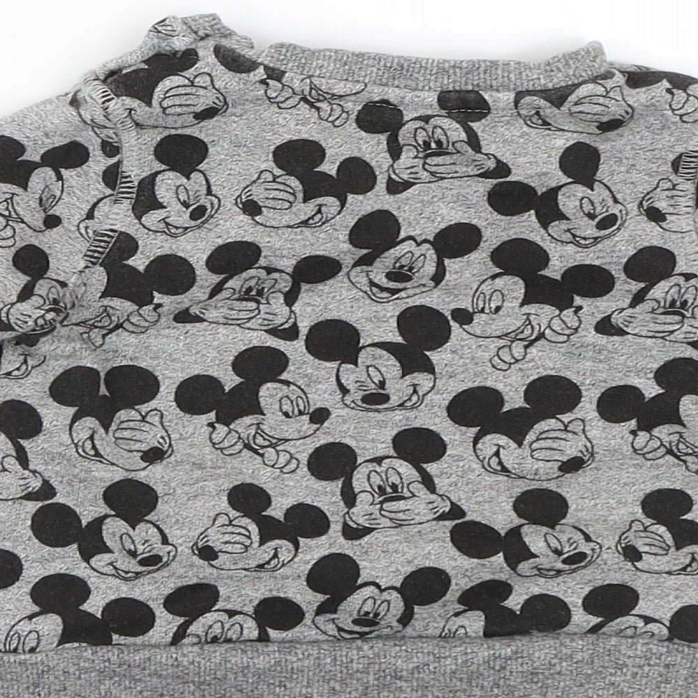 Brand and care label for Disney Baby Grey jumper, size 3-6, Months - Mickey Mouse