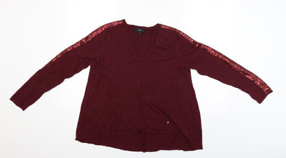 George Womens Red   Pullover Jumper Size 14