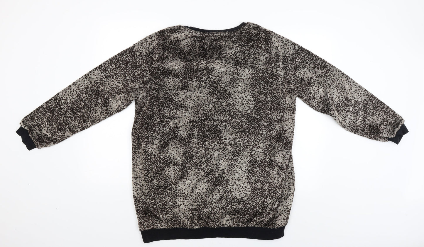 made for me Womens Brown Animal Print  Pullover Jumper Size 18